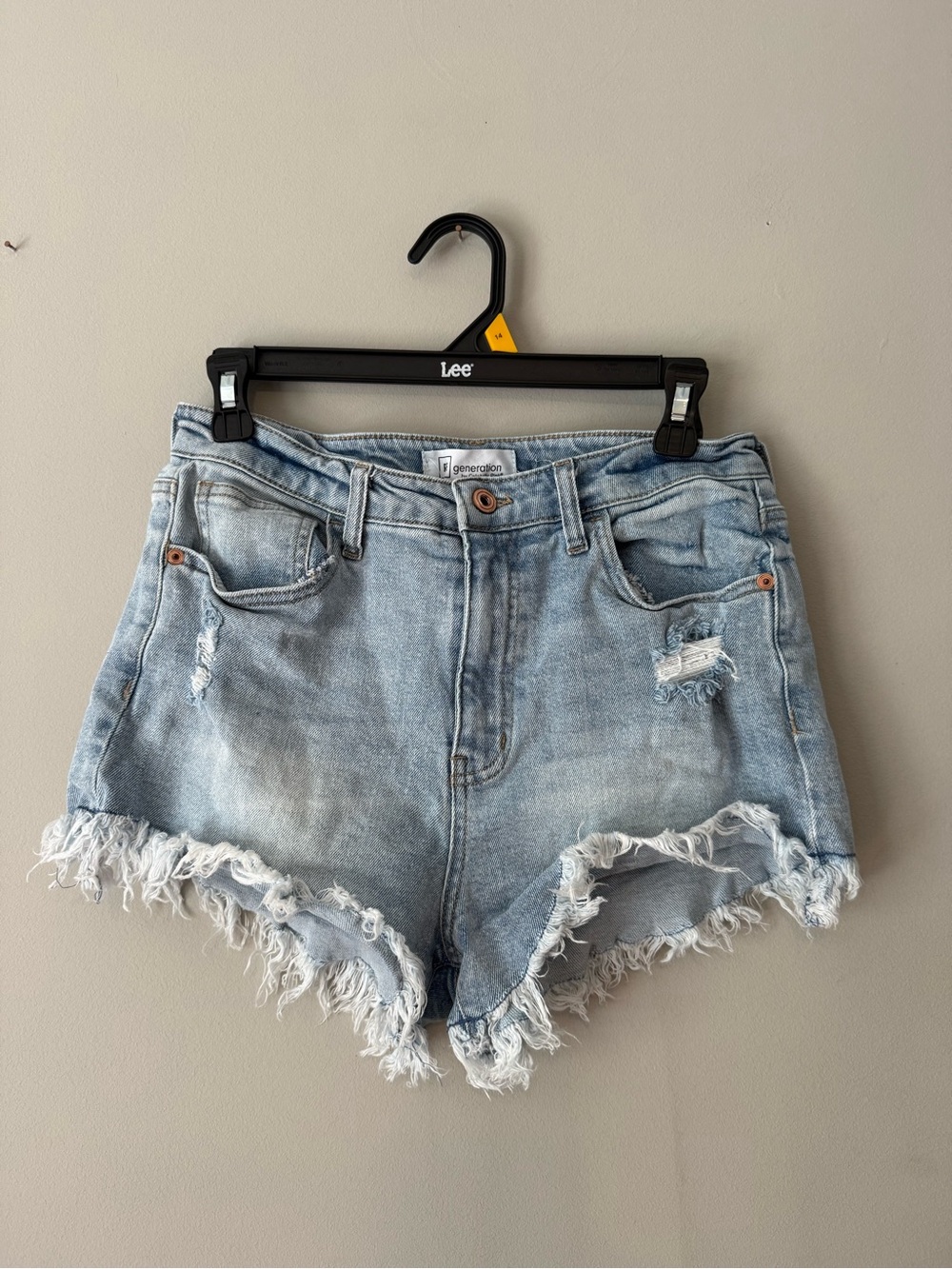Regeneration Light Wash Distressed Denim Shorts